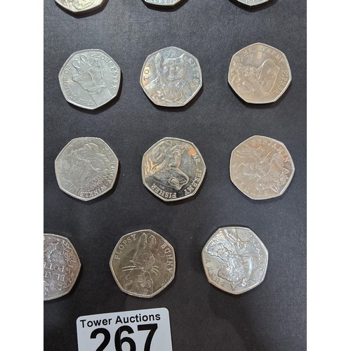 267 - A large collection of 19x collectable 50 pence coins, all are related to the Beatrix Potter series w... 