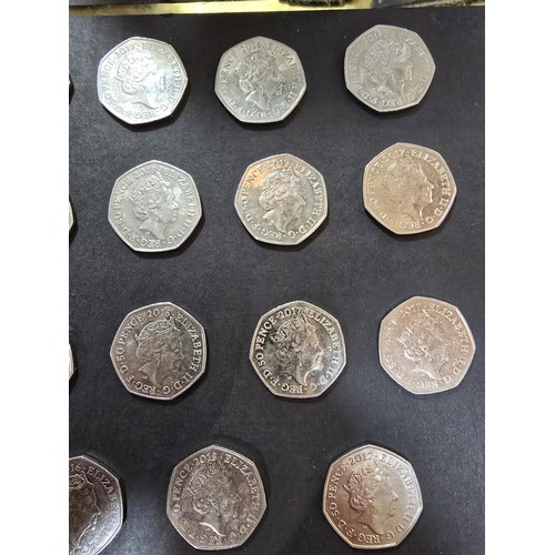 267 - A large collection of 19x collectable 50 pence coins, all are related to the Beatrix Potter series w... 