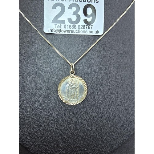 239 - A 925 silver St Christopher pendant on a 18