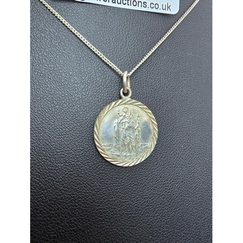 239 - A 925 silver St Christopher pendant on a 18