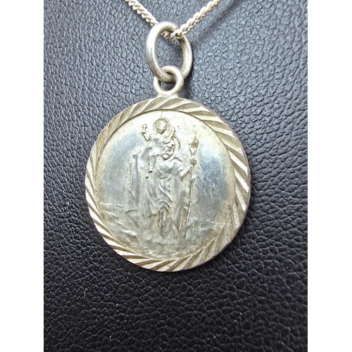 239 - A 925 silver St Christopher pendant on a 18