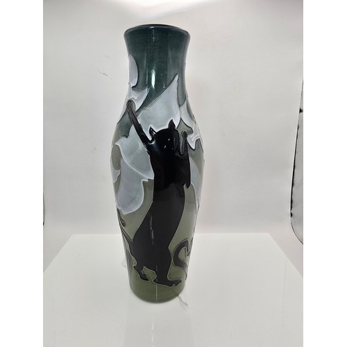 310A - Stunning Moorcroft vase titled 'High Jump' designed by Kerry Goodwin and dated to 2014 featuring an ... 