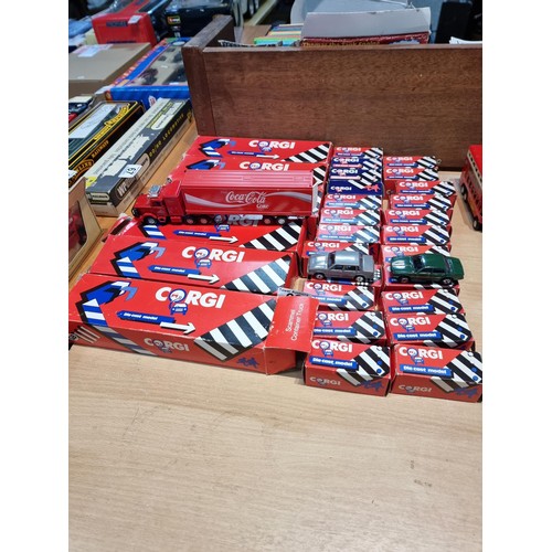 62 - Large job lot of 29x boxed Corgi Juniors inc 6x boxed articulated lorries and 23x boxed cars and van... 