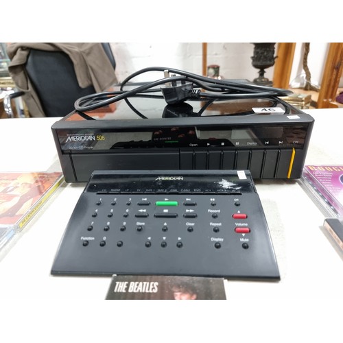 46 - A Meridian 506 20bit CD player Boothroyd Stuart 506, complete with Bluetooth control unit, the unit ... 