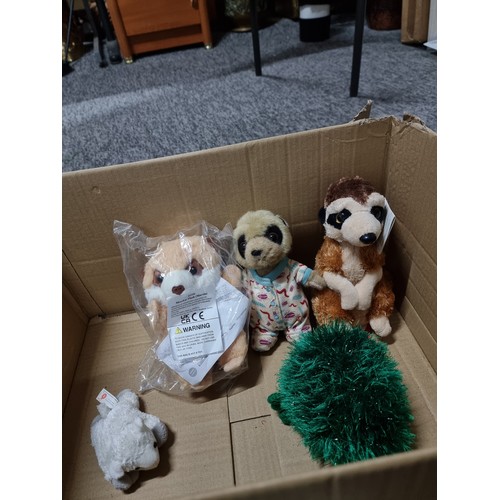 52 - A quantity of collectables including 2 compare the Meerkat collectable plush toys, a dalmatian dog p... 