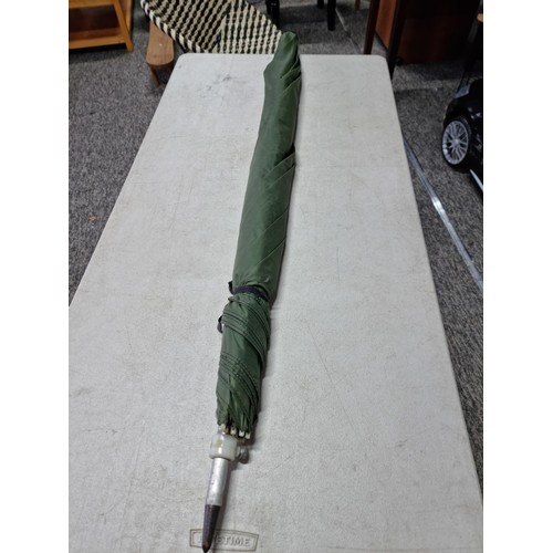 33 - Good quality Silstar super put over 3075-800 9m fishing pole in case along with a large green fishin... 