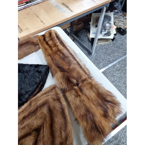 24 - Collection of 1960's vintage furs inc a Bear fur shawl with fastening clip, a 1960's brown Mink full... 