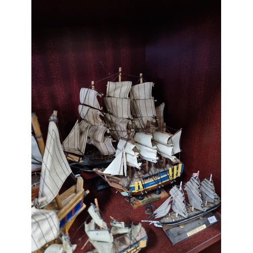 31 - 9x model ships inc Galleon and Clipper ships inc Mary Rose, Cutty Sark etc all in good order of vari... 