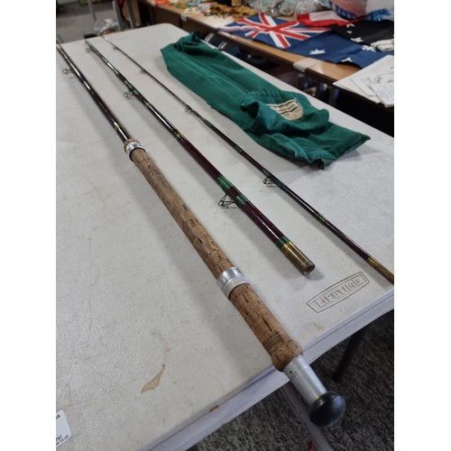 40 - Good quality three piece C&O Gregory Avon 12ft cork handled fishing rod in good overall condition co... 