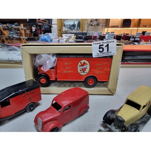 51 - Quantity of diecast play worn Dinky military vehicles inc Red Cross ambulance, fuel lorry, Jeep, Roy... 