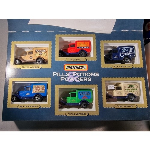 55 - 2x diecast model vehicle sets to include a Corgi Weetabix set 1989, inc articulated lorry, Aston Mar... 