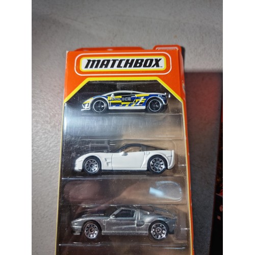 61 - 4x new and sealed Matchbox 5x car sets inc MBX Exotic, MBX Wagons II, Autobahn Express IV and Blue H... 