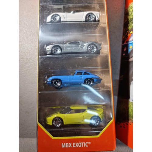 61 - 4x new and sealed Matchbox 5x car sets inc MBX Exotic, MBX Wagons II, Autobahn Express IV and Blue H... 