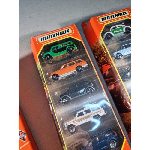 61 - 4x new and sealed Matchbox 5x car sets inc MBX Exotic, MBX Wagons II, Autobahn Express IV and Blue H... 