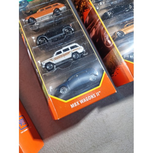 61 - 4x new and sealed Matchbox 5x car sets inc MBX Exotic, MBX Wagons II, Autobahn Express IV and Blue H... 