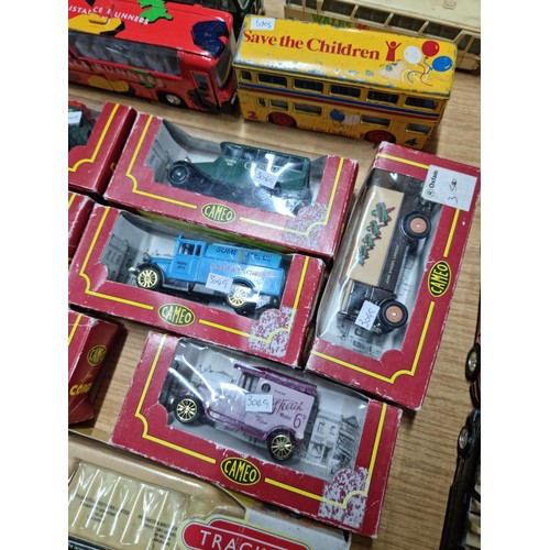 63 - Large quantity of diecast vehicles inc 7x boxed Cameo lorries, a Days Gone trackside vintage Pilking... 