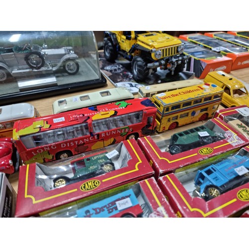 63 - Large quantity of diecast vehicles inc 7x boxed Cameo lorries, a Days Gone trackside vintage Pilking... 