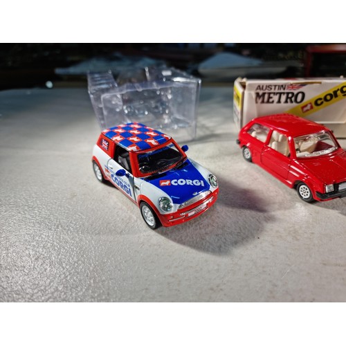 66 - Collection of 3x diecast cars inc a boxed Dinky Volvo 1800S, Corgi Mini and a Corgi boxed Mini Metro... 