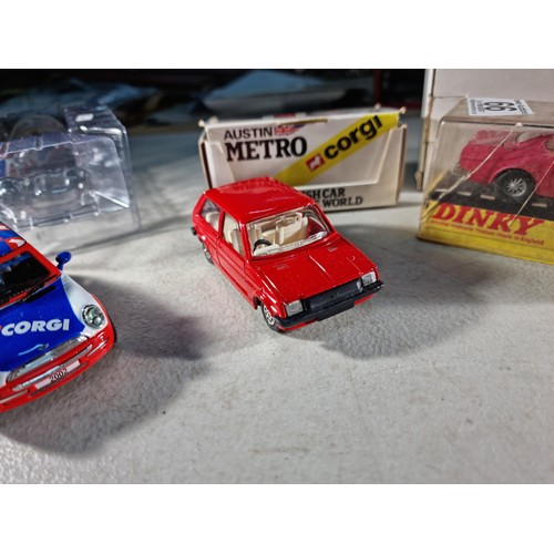 66 - Collection of 3x diecast cars inc a boxed Dinky Volvo 1800S, Corgi Mini and a Corgi boxed Mini Metro... 