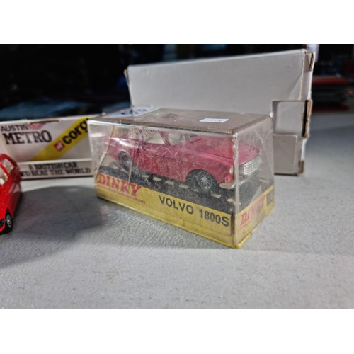 66 - Collection of 3x diecast cars inc a boxed Dinky Volvo 1800S, Corgi Mini and a Corgi boxed Mini Metro... 