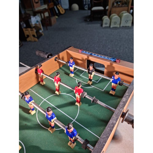 72 - Good quality small tabletop table football game complete with ball in working order measures 52cm lo... 