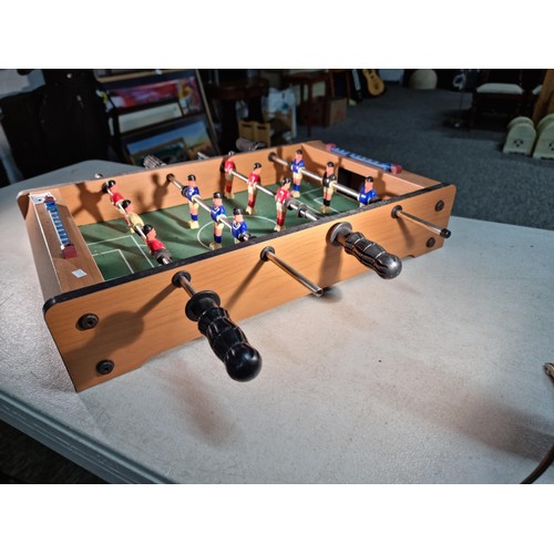 72 - Good quality small tabletop table football game complete with ball in working order measures 52cm lo... 