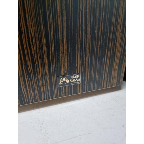 78 - Club Salsa Cajon drum in good order with walnut front stamped to the front complete with carry bag m... 