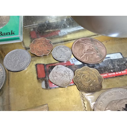 233 - A large collection of crowns and 5 shilling coins along with a bowl full of various vintage and anti... 