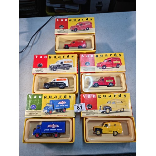 81 - 5x boxed as new Vanguards 1950's - 1960's classic vehicles inc Royal Mail Van, Ford Thames Trader Va... 