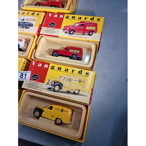 81 - 5x boxed as new Vanguards 1950's - 1960's classic vehicles inc Royal Mail Van, Ford Thames Trader Va... 