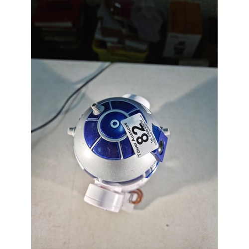 82 - Fully interactive R2D2 robot responds to talking and movement in full working order moves backwards ... 