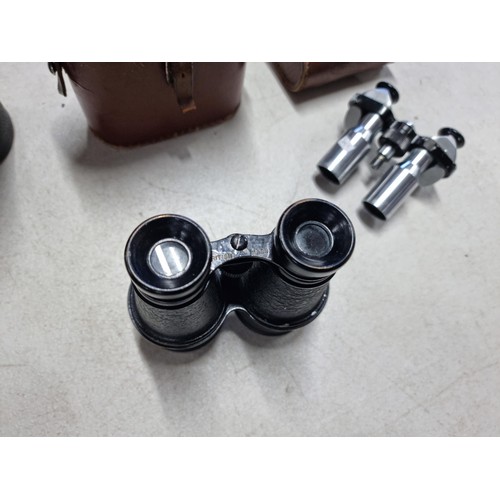 94 - 3x pairs of cased binoculars inc a pair of Mark Scheffel 35x50 field binoculars, a pair of unmarked ... 