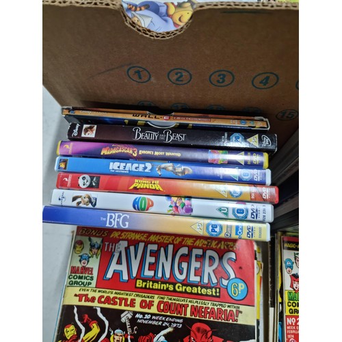 95 - Box containing a quantity of DVD's inc Wall E, Dragon 2, Christmas Carol, Ice Age 2 along with a qua... 