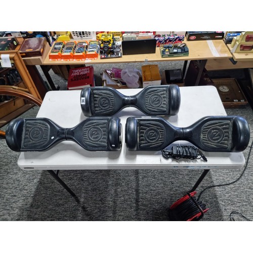 96 - 3x Zinc Smart Hover Boards, 2 are in working order , 1 is spares and repairs.