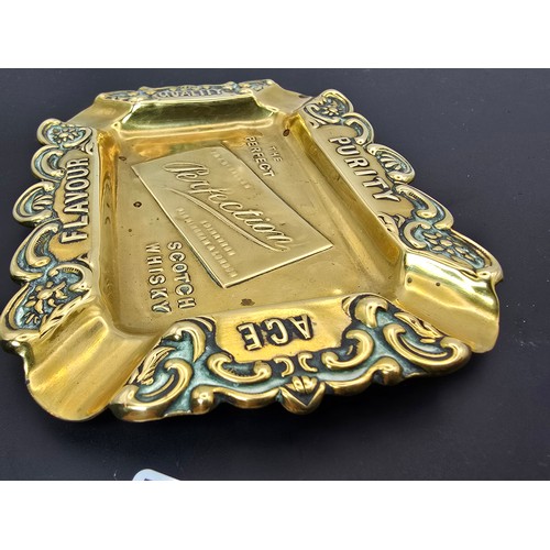 246 - A stunning vintage advertising brass ashtray for McCallum's Perfection Scotch Whisky. The ashtray ha... 