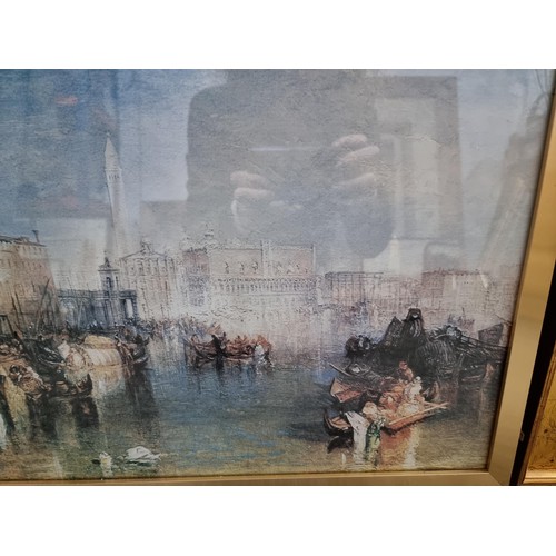 104 - Framed and glazed print of Venice from the CANALE DELLA GIUDECCA by Turner. Along with another gilt ... 