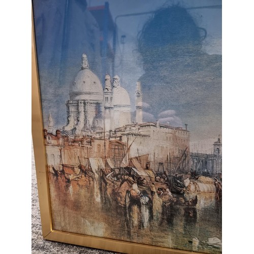 104 - Framed and glazed print of Venice from the CANALE DELLA GIUDECCA by Turner. Along with another gilt ... 