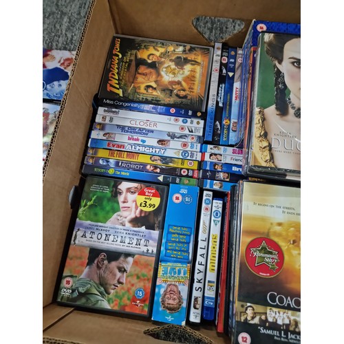 109 - Box containing a large qty of DVD's of various genres, including the Duchess, Greece, Mr's Browns Bo... 