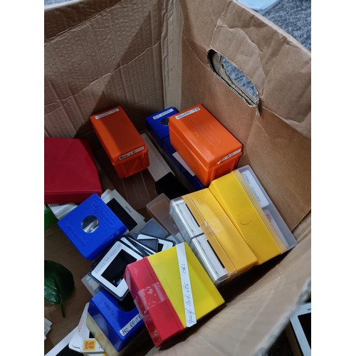 110 - Box containing a large qty of photo slides, most in small storage boxed covering a variety of subjec... 