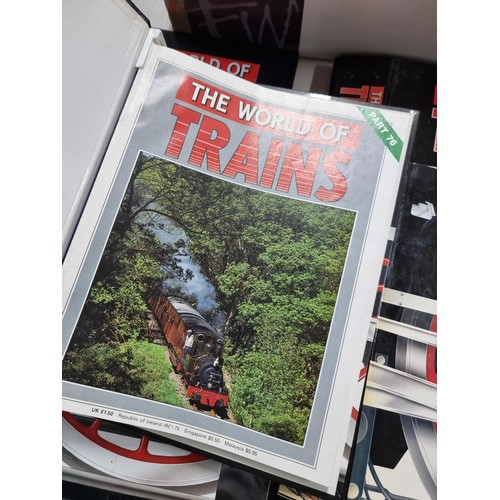 117 - 5x folders relating to the world of trains along with a box containing a qty of ephemera relating to... 