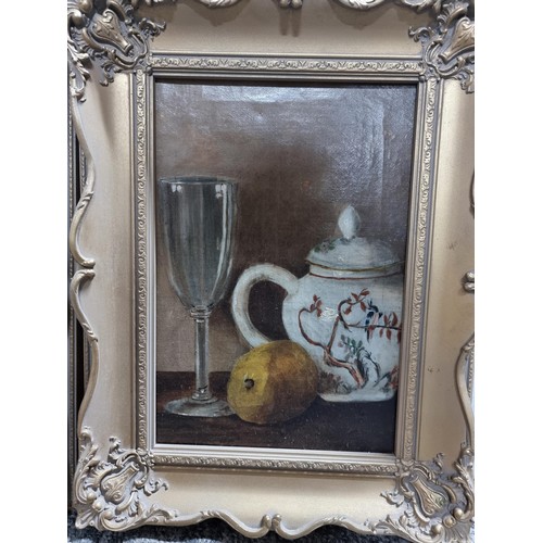 123 - 2x ornate framed original art works of still life both in good order with a good ornate frame both a... 