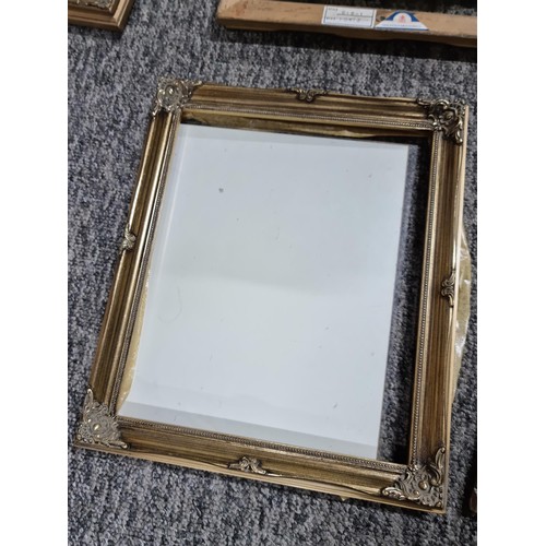 124 - Quantity of 12x ornate empty frames some are glazed all in good order, average size of 40cm by 36cm