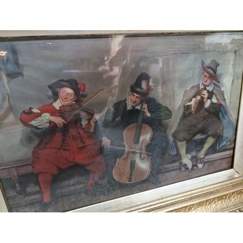 129 - Good antique Gilt framed 'Pears' print of musicians in overall good condition along with a gilt fram... 