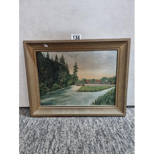 136 - Framed oil on board of Confluence of the Wietze and Ortez in Germany along with an original oil on b... 