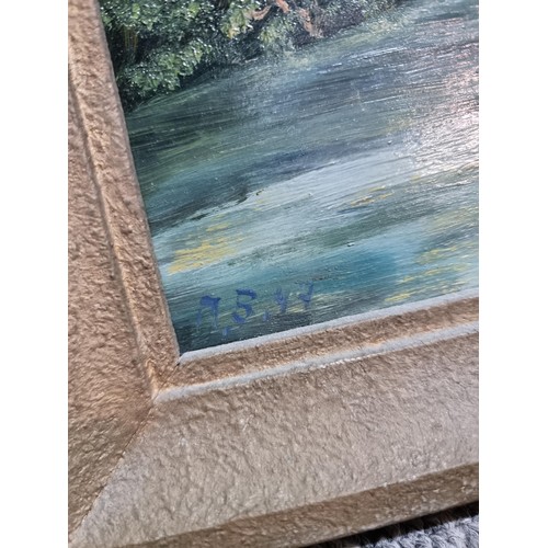 136 - Framed oil on board of Confluence of the Wietze and Ortez in Germany along with an original oil on b... 