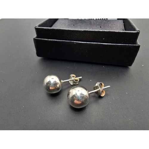 175 - Pair of as new 925 silver ball stud earrings, in as new unused condition. Earrings are of a good siz... 