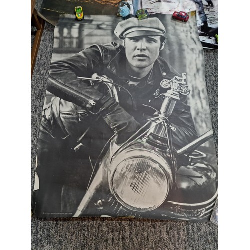 143 - Large collection of posters covering various subjects inc Easy Rider, James Dean, Greece scenes, Moo... 