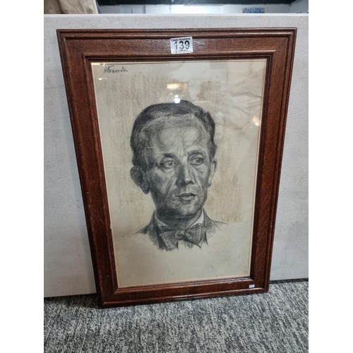 139 - Framed and glazed pencil portrait of a gentleman signed to the top left H. Frank in good order measu... 