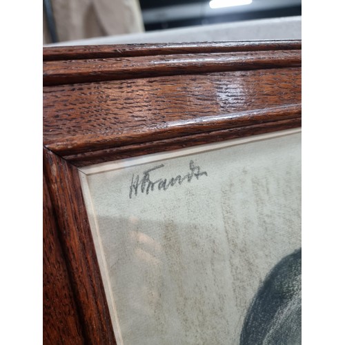 139 - Framed and glazed pencil portrait of a gentleman signed to the top left H. Frank in good order measu... 