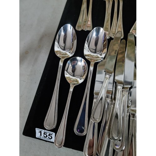 155 - A Viners cutlery set, 6 person and complete,  including 2x large silver plated serving spoons, comes... 